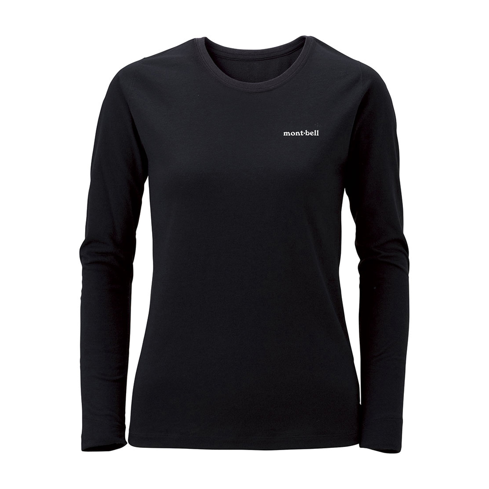 위크론 슬림 LS 원포인트 로고 티 여 BLACK