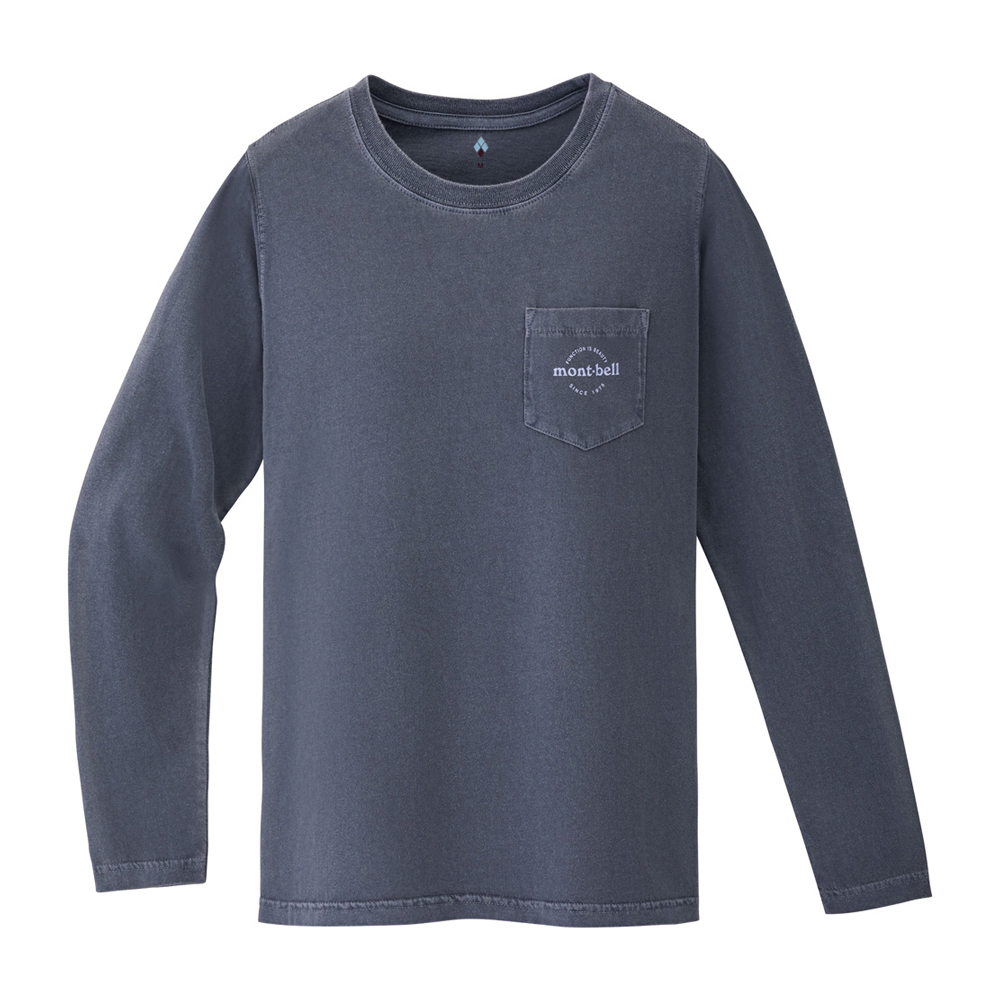 워시 아웃 코튼 롱슬리브 티 여 BLUE