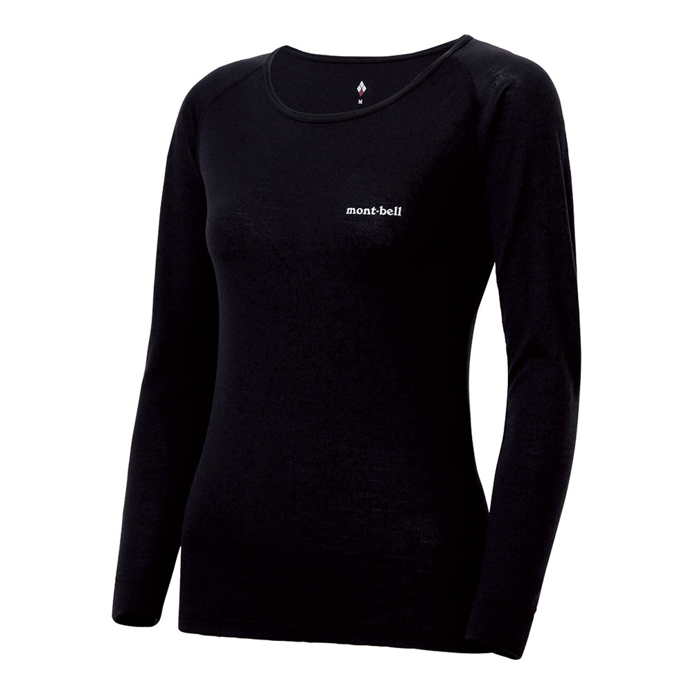 슈퍼메리노울 M.W. 라운드넥 셔츠 여 BLACK