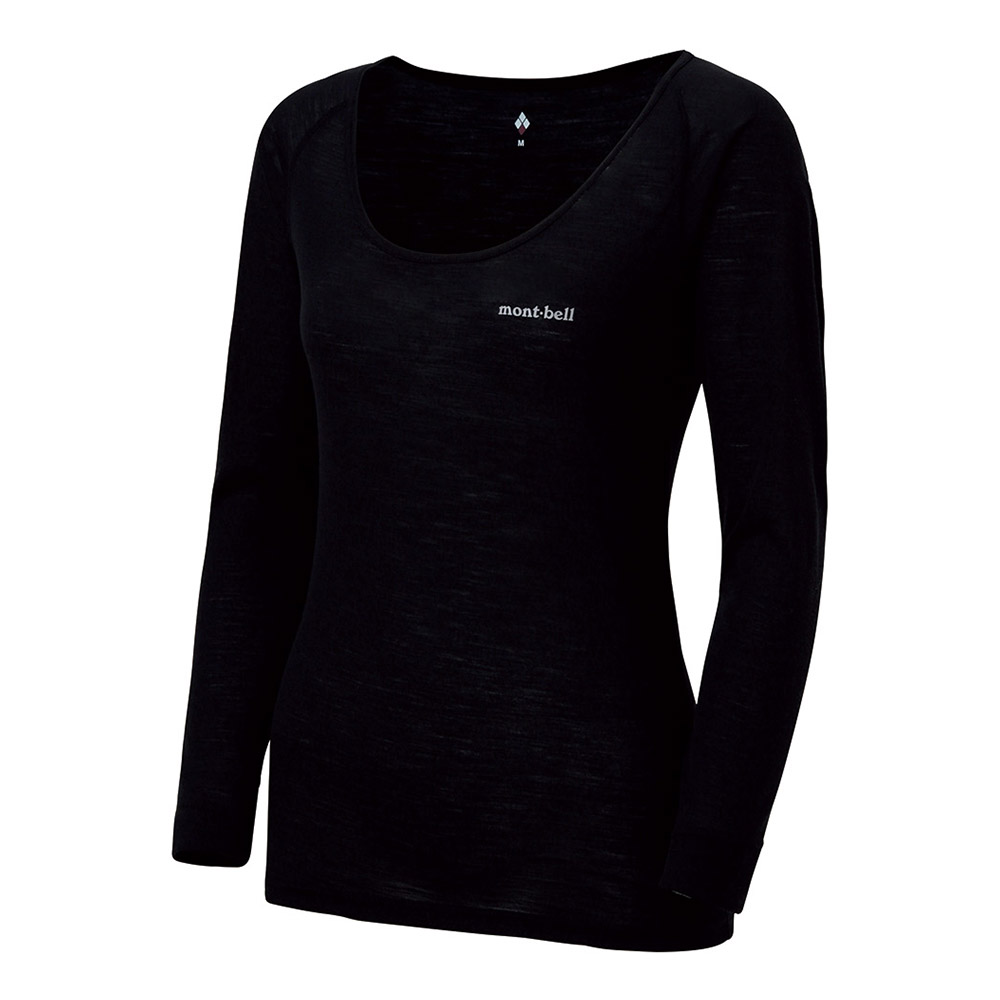 슈퍼메리노울 L.W. U넥 LS 셔츠 여 BLACK